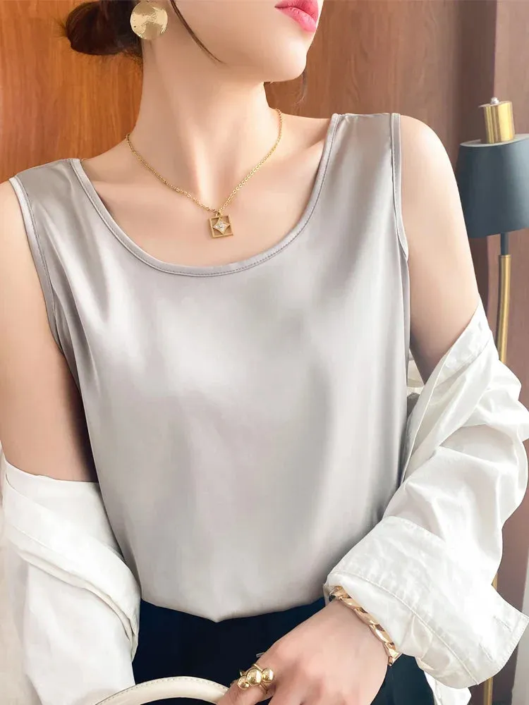 2024 High-End Silk Suspender Vest for Women