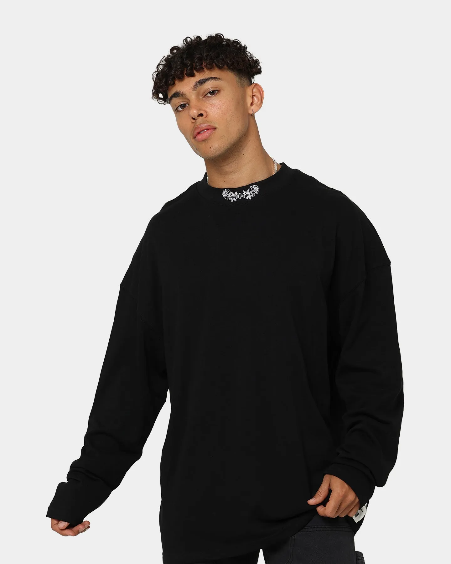 404 High Neck Long Sleeve T-Shirt Black