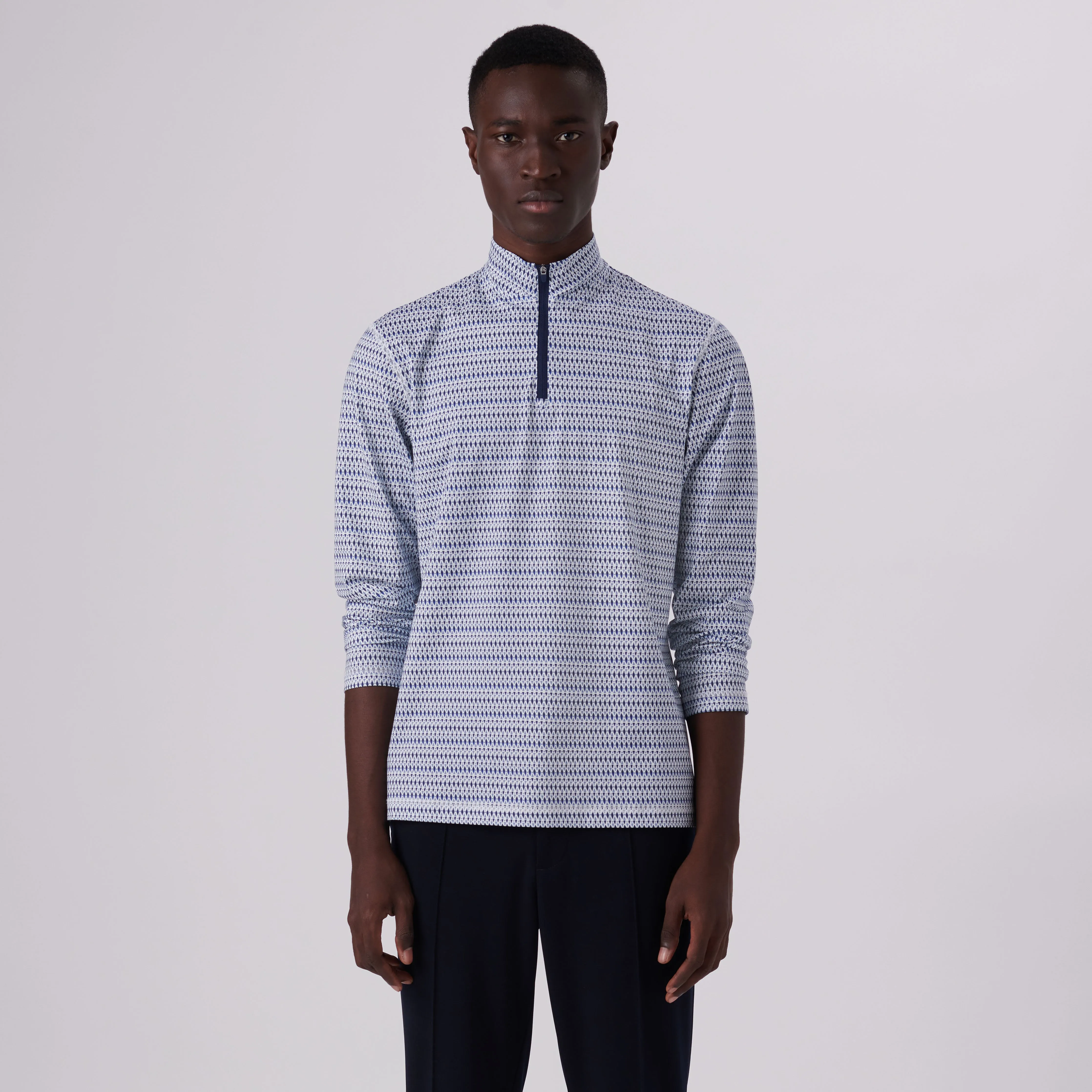 Anthony Harlequin Print OoohCotton Quarter Zip Pullover