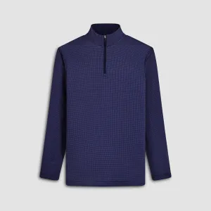 Anthony Pin Check OoohCotton Quarter Zip Pullover