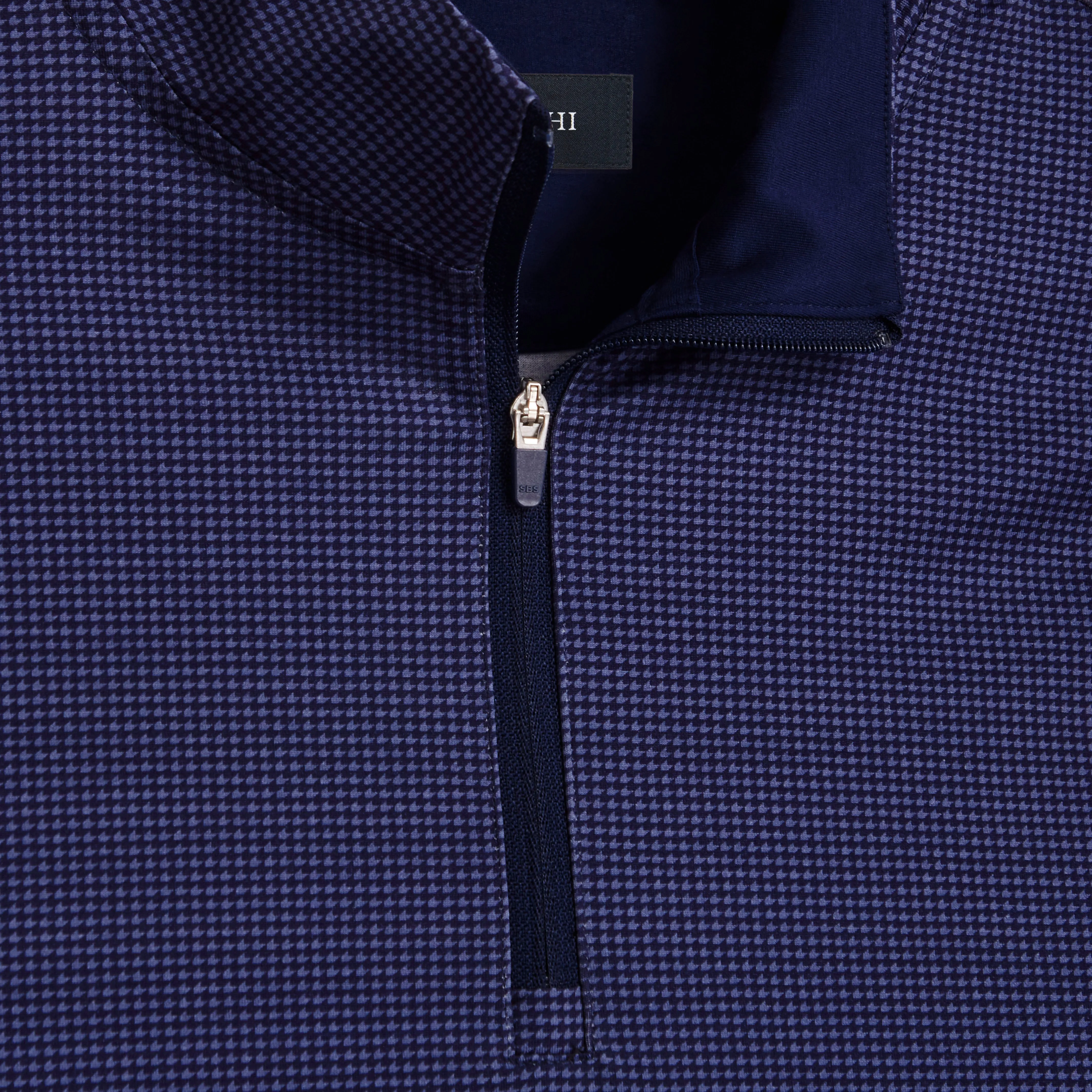 Anthony Pin Check OoohCotton Quarter Zip Pullover