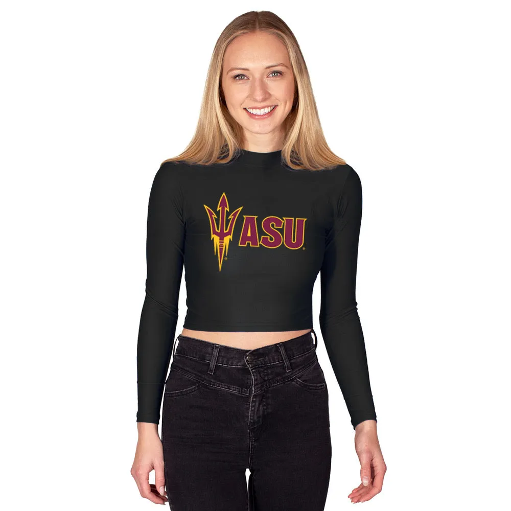 Arizona State ASU Black Mock Neck Top