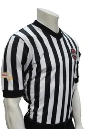 ASBI607M Smitty IAABO/MSBOA Body Flex Black and White Stripe Shirt