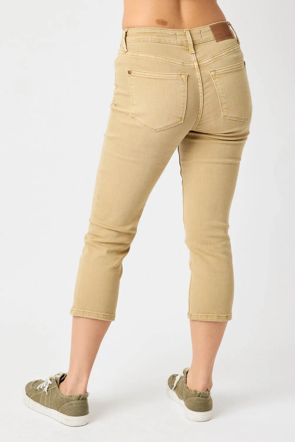 Ava Mid Rise Khaki Capri