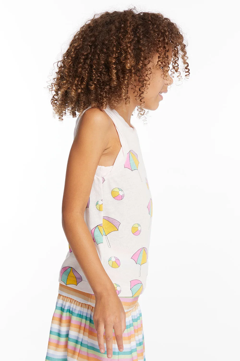 Beach Balls & Umbrellas Girls Tank Top