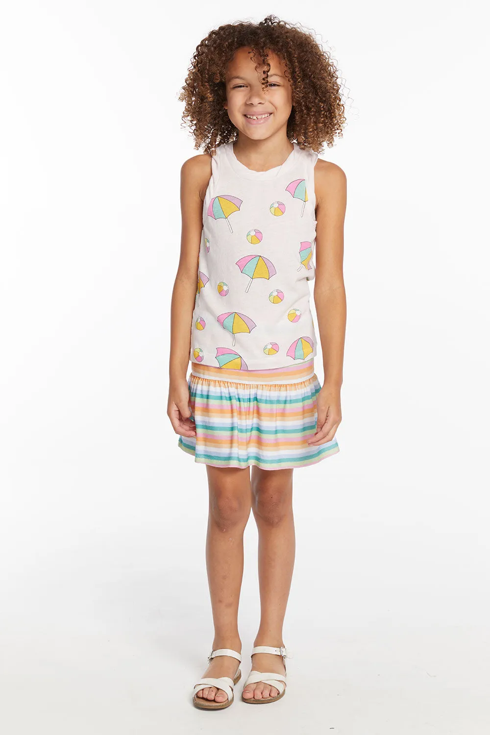 Beach Balls & Umbrellas Girls Tank Top