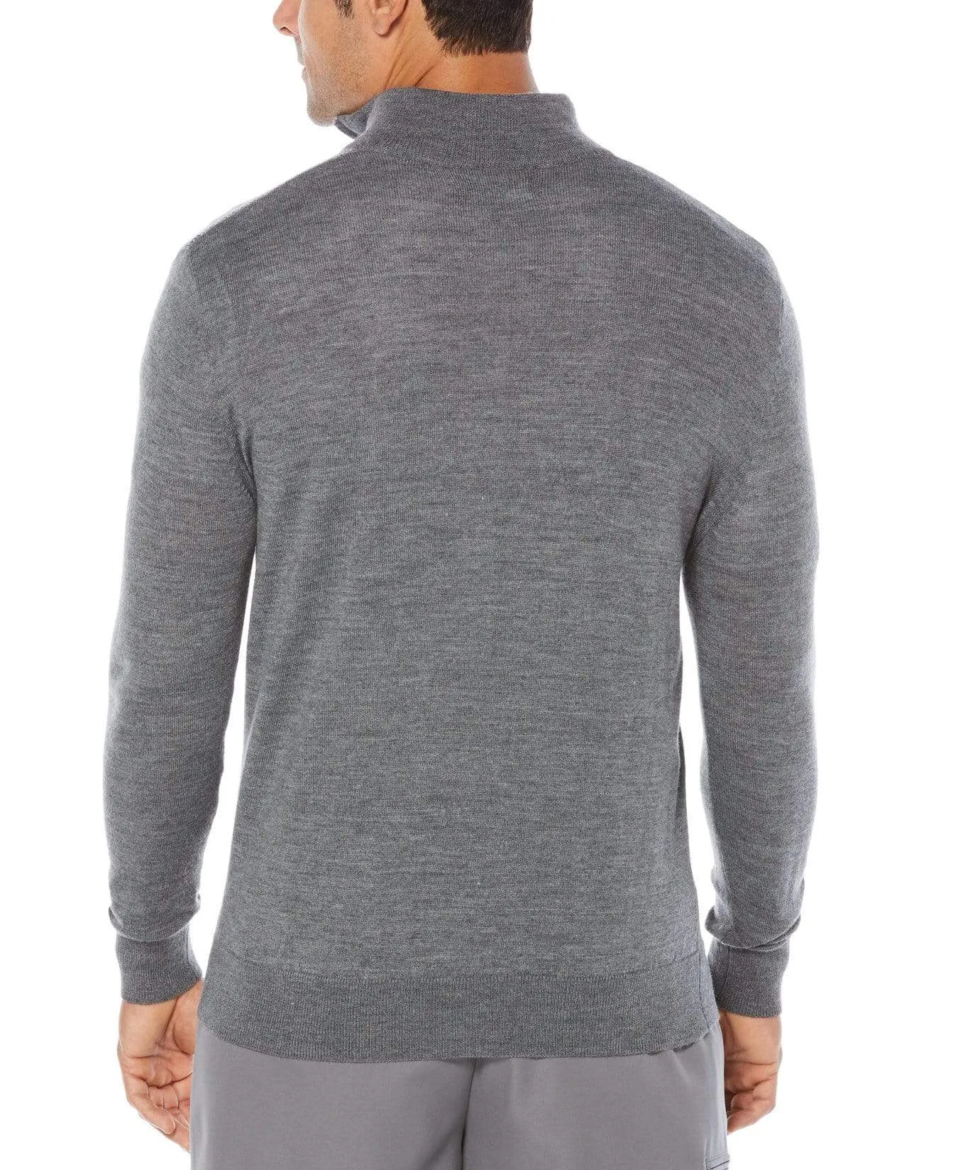 Big & Tall Therm 1/4-Zip Chest Stripe Jacquard Sweater