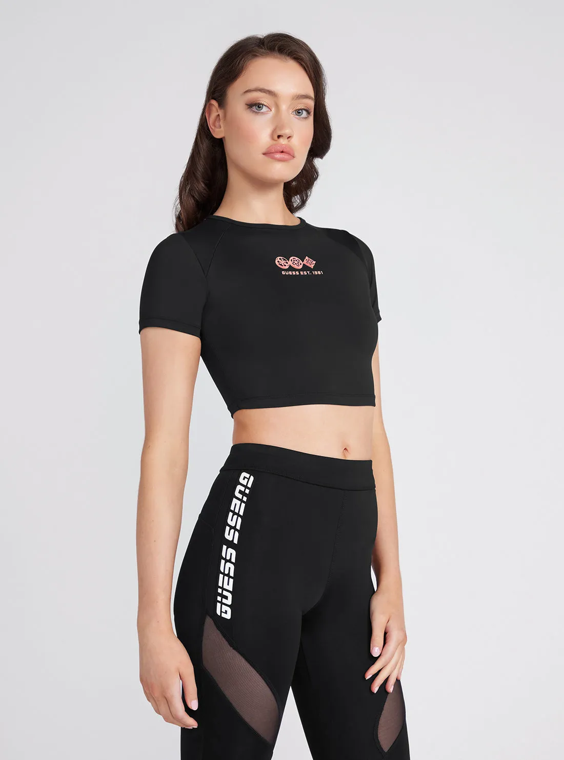 Black Aggie Active Crop T-Shirt