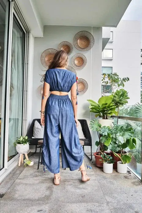 Blue Denim Crop Top