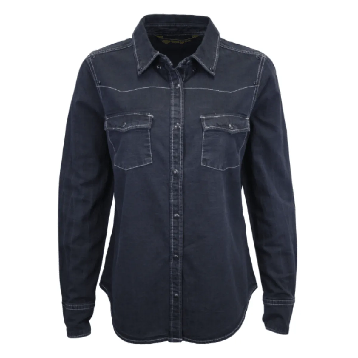 Branded  Women's Black Studded Denim L/S Woven Shirt (S14)