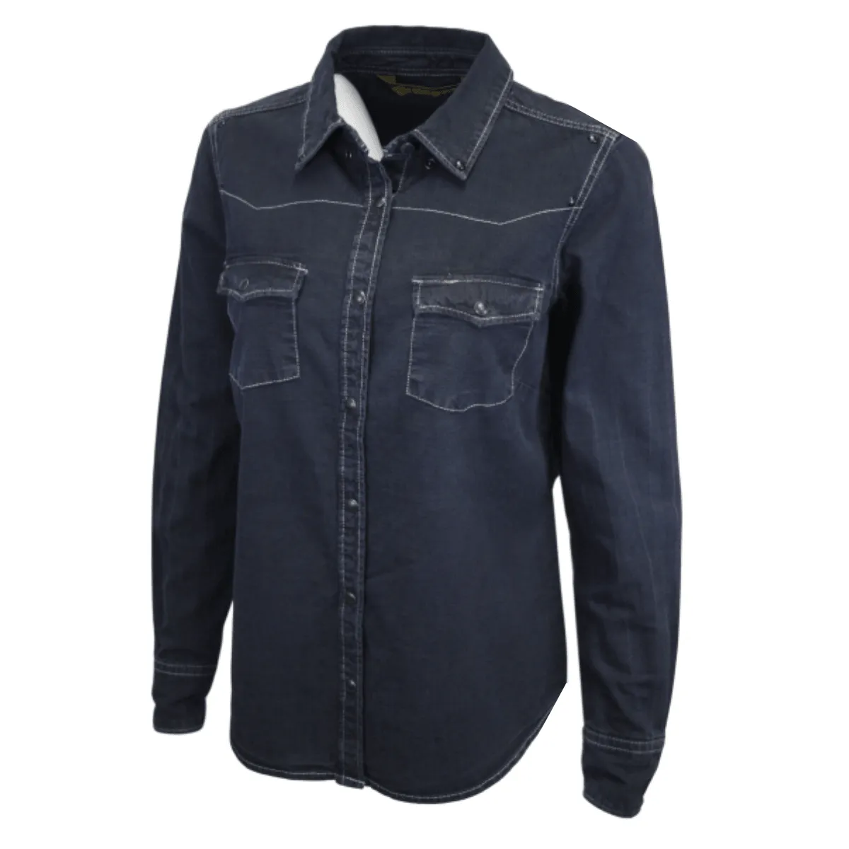 Branded  Women's Black Studded Denim L/S Woven Shirt (S14)