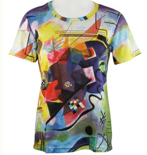 Breeke & Company - Kandinsky Wassily, Short Sleeve, Scoop Neck, Hand Silk Screened Artistic Top