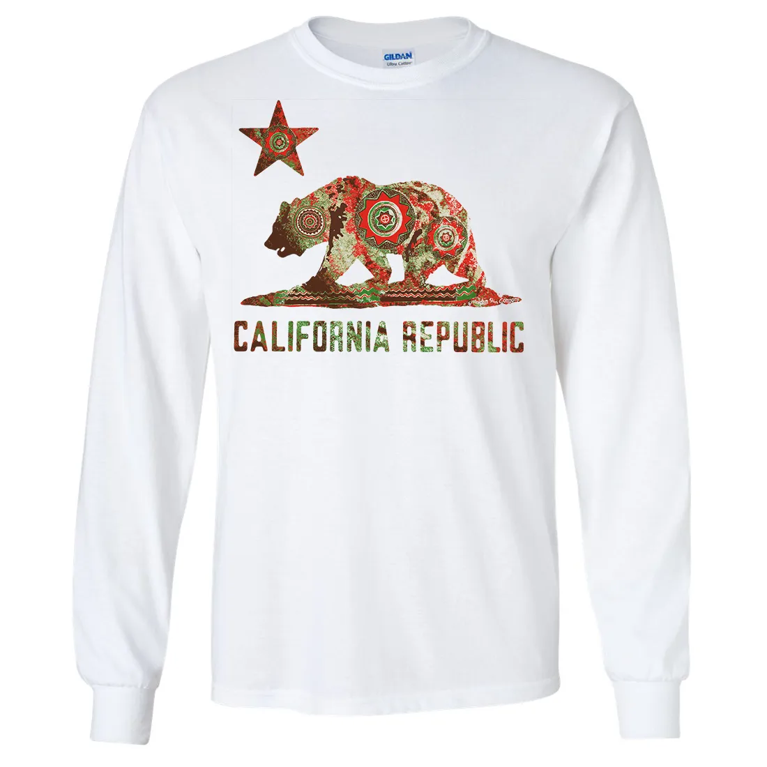 California Chumash Mandala Bear Long Sleeve Shirt