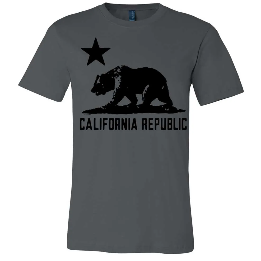 California Flag Oversize Black Silhouette Asst Colors Mens Fitted T-Shirt/tee