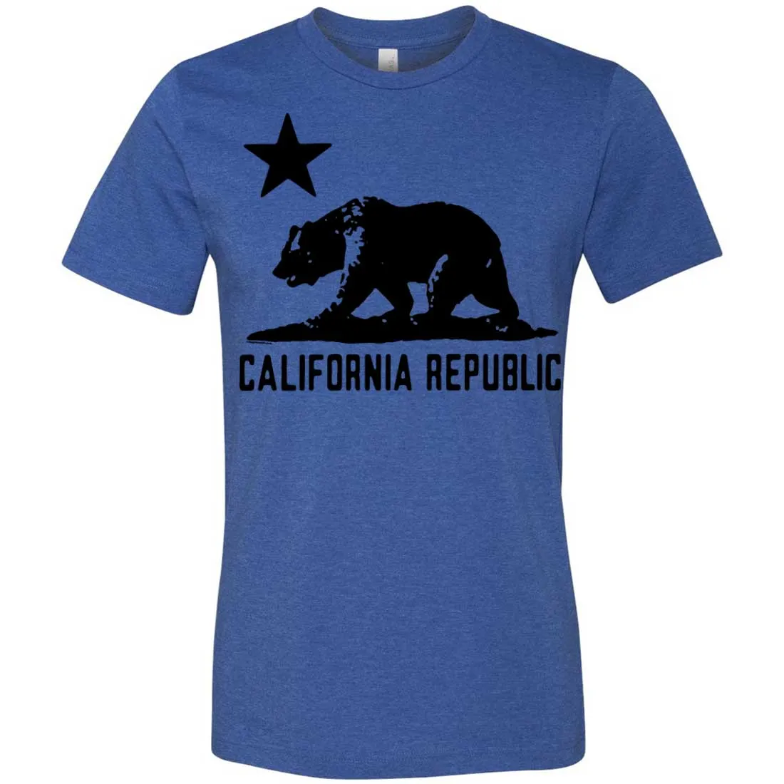 California Flag Oversize Black Silhouette Asst Colors Mens Fitted T-Shirt/tee