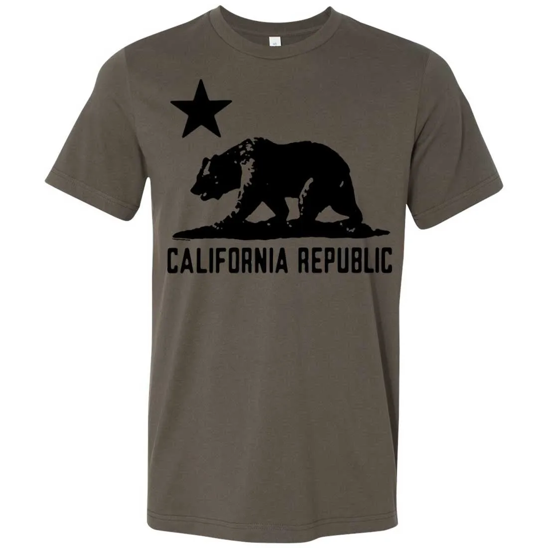 California Flag Oversize Black Silhouette Asst Colors Mens Fitted T-Shirt/tee