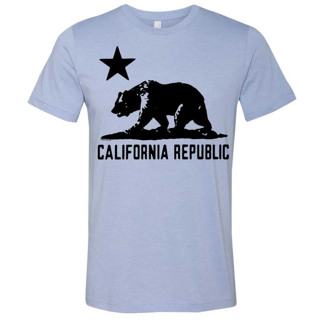 California Flag Oversize Black Silhouette Asst Colors Mens Fitted T-Shirt/tee