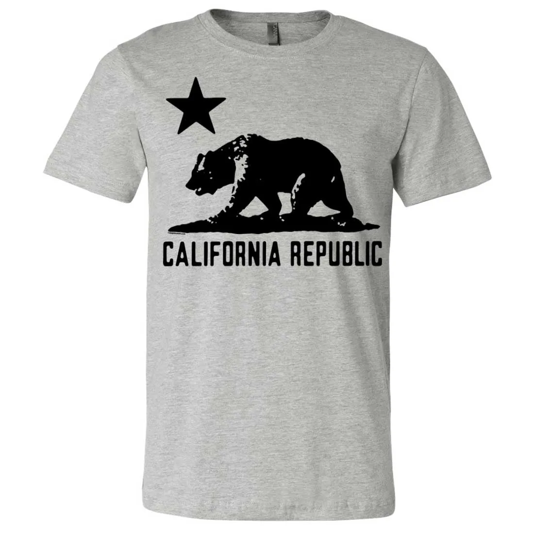 California Flag Oversize Black Silhouette Asst Colors Mens Fitted T-Shirt/tee