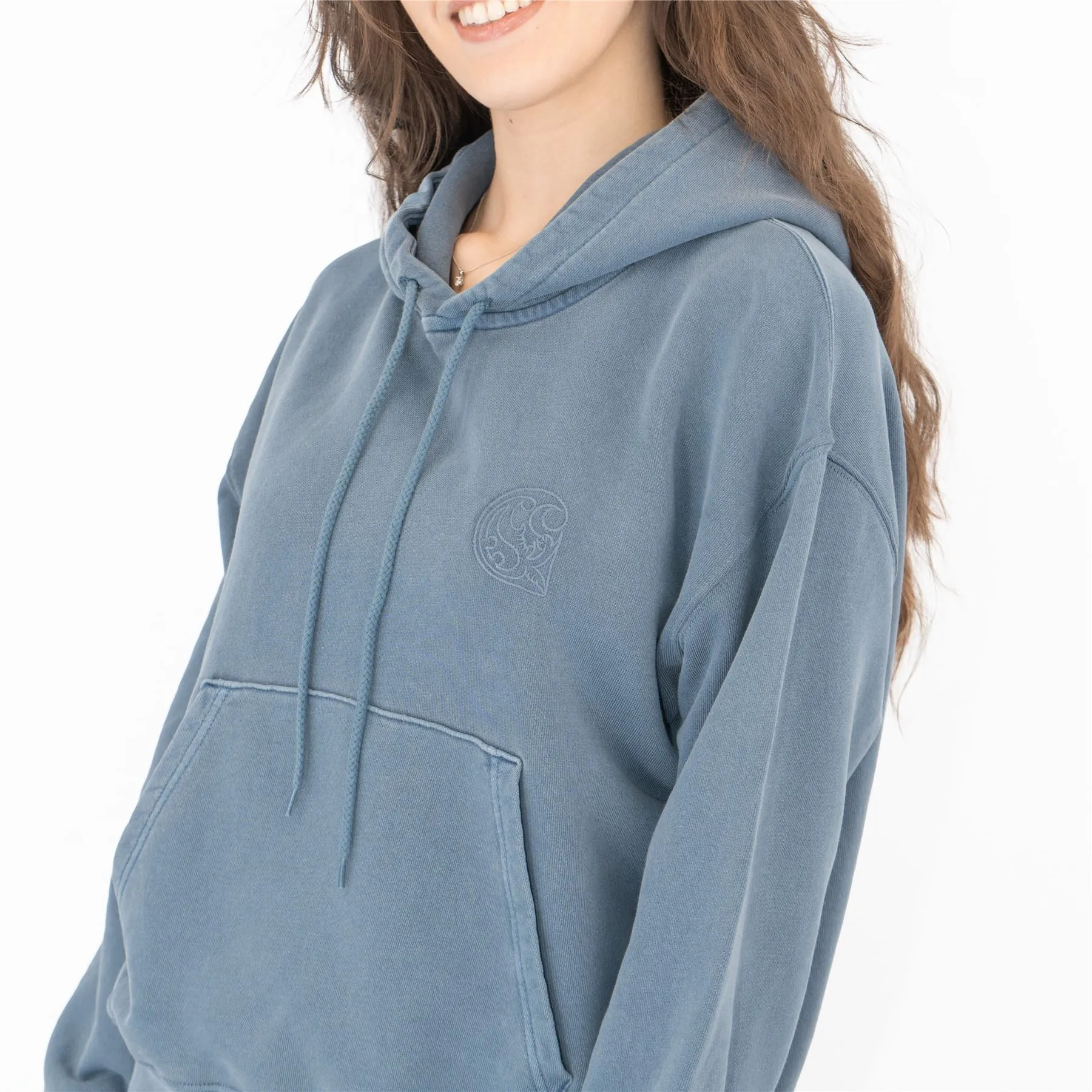 Carhartt Women Hoodie Long Sleeve Casual Blue Hooded Sweat Tops