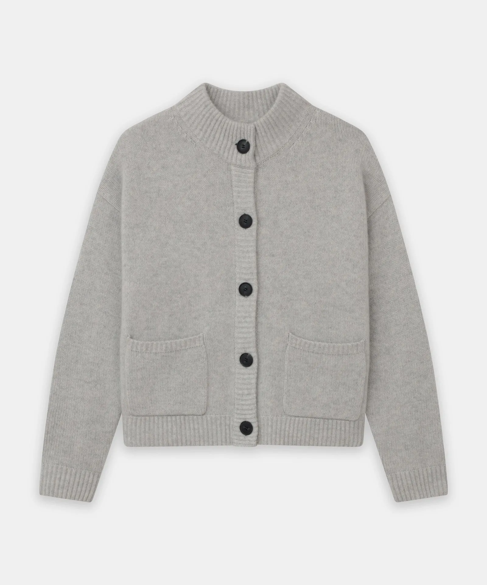 Cashmere High Neck Chunky Cardigan