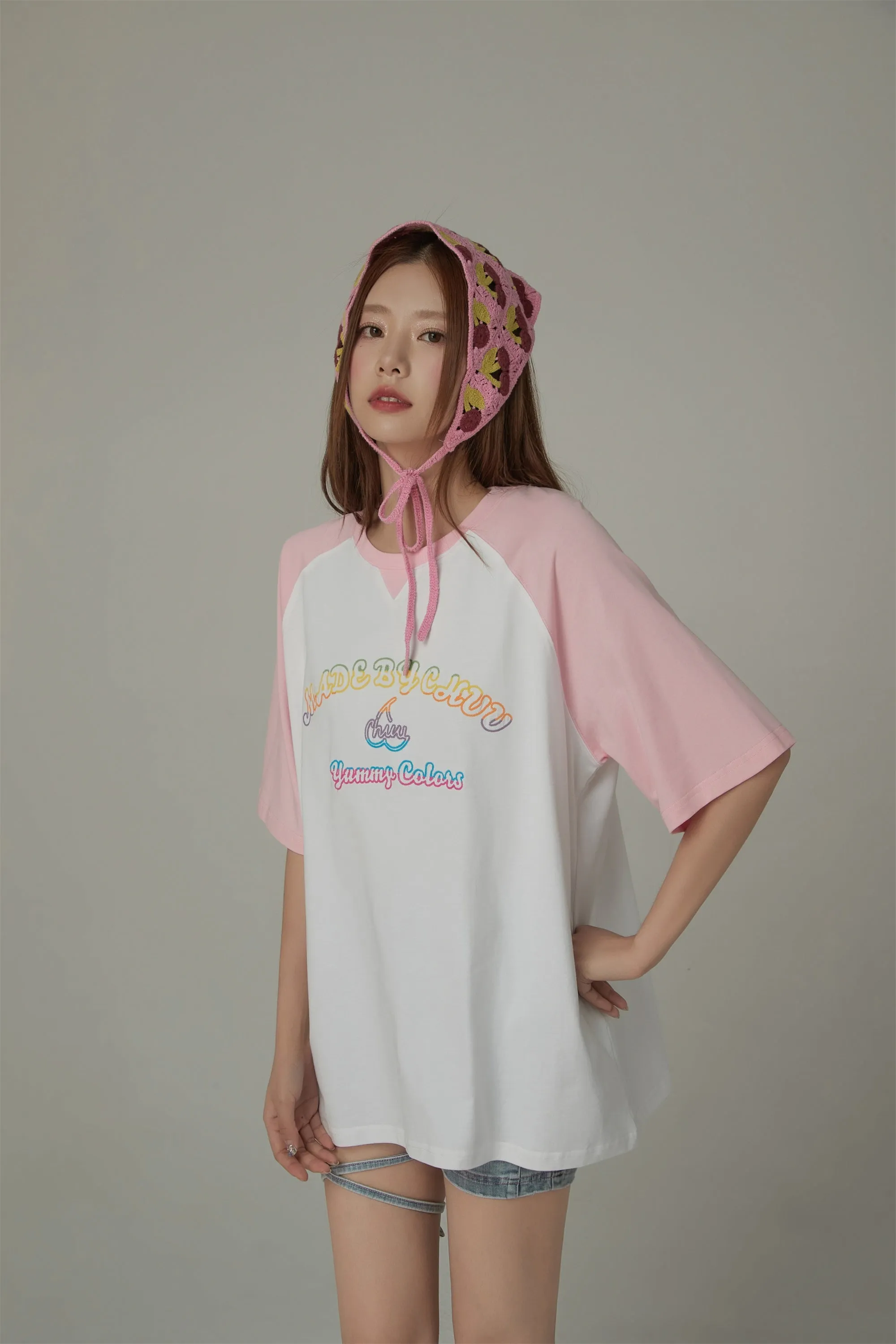 Color Blocked Yummy Colors Loose Fit T-Shirt