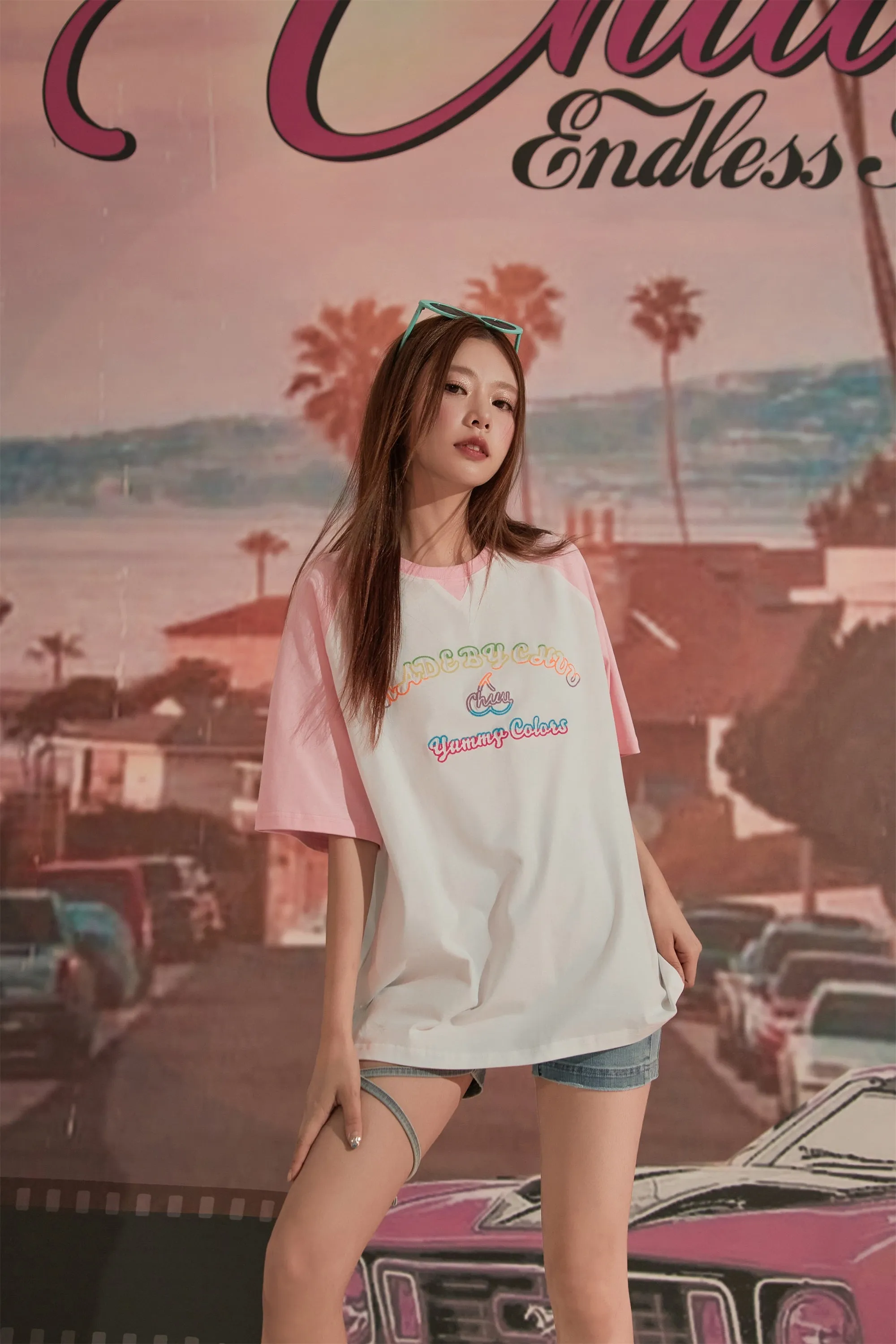 Color Blocked Yummy Colors Loose Fit T-Shirt