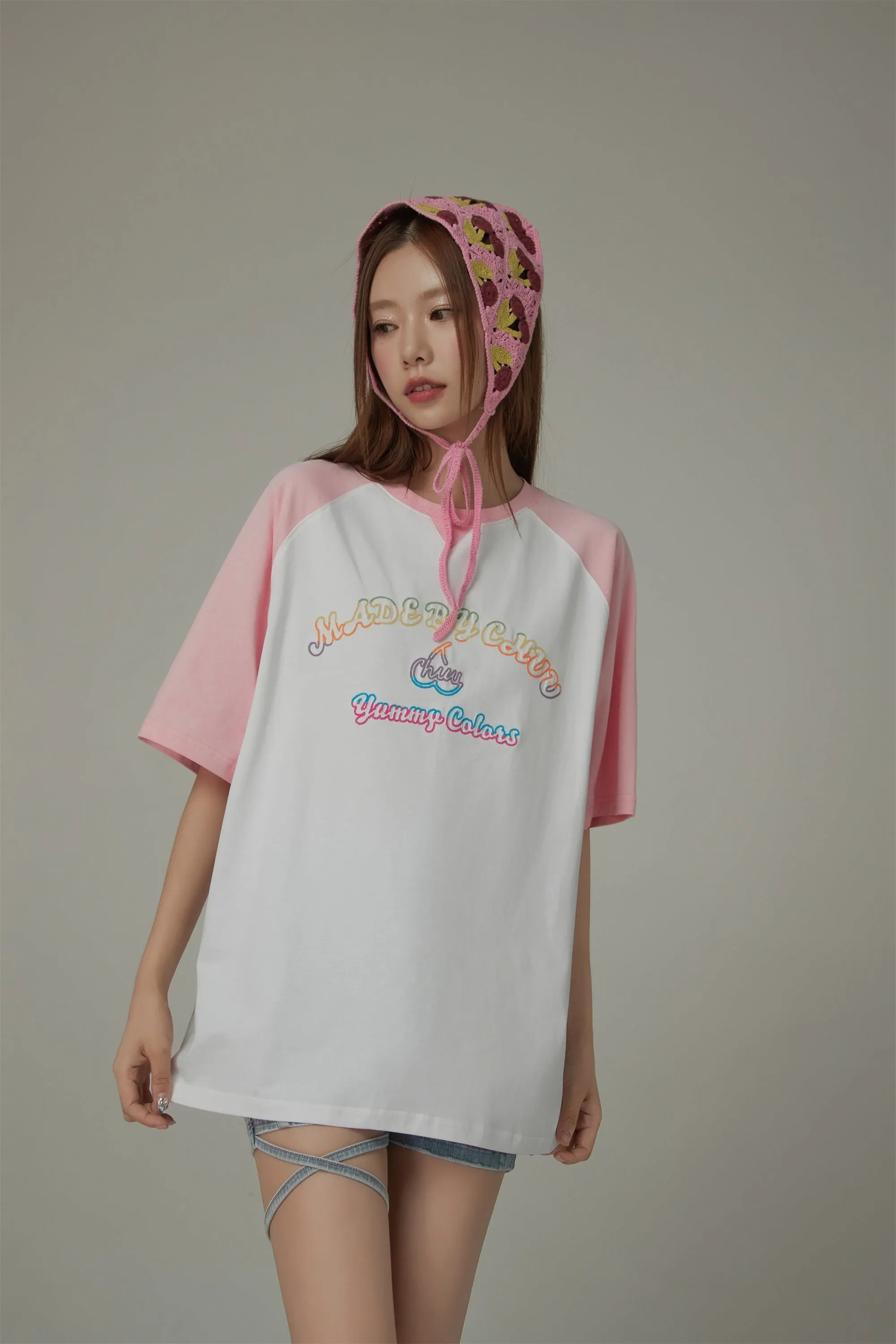 Color Blocked Yummy Colors Loose Fit T-Shirt