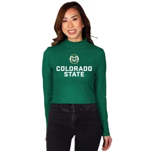 Colorado State Green Mock Neck Top