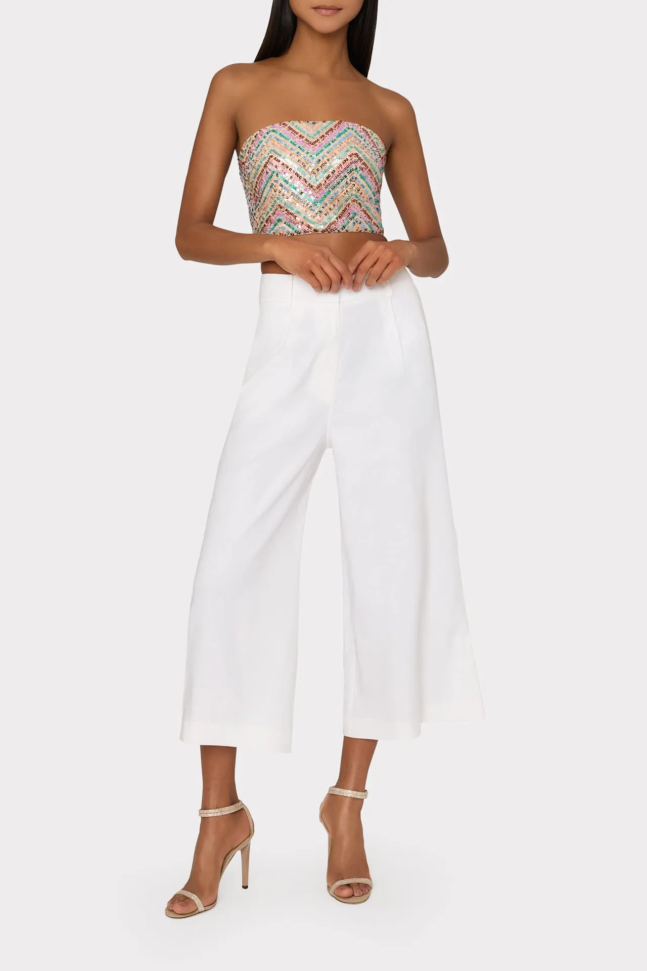 Cropped Solid Linen Pants