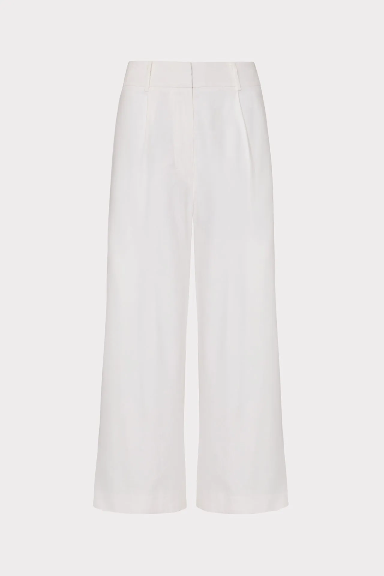 Cropped Solid Linen Pants