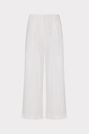 Cropped Solid Linen Pants