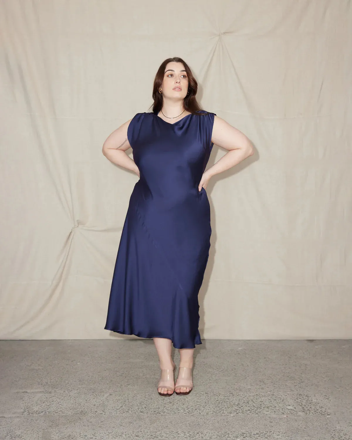 Curtis Midi Dress (Mulholland Navy)