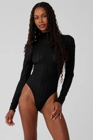 Euphoria Long Sleeve Bodysuit - Black