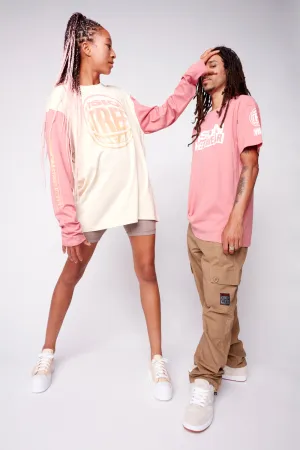 Fisheye Large Logo Print T-Shirt - Bone/Dusty Rose