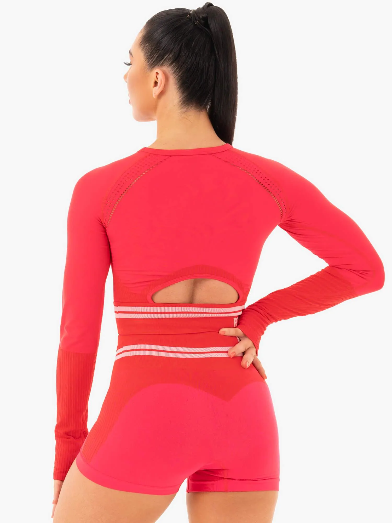 Freestyle Seamless Long Sleeve Crop - Red