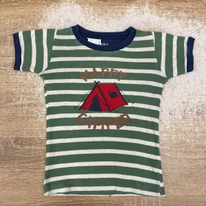 Hatley- t-shirt : Green/white -children-