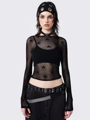 In the Stars Fishnet Long Sleeve Top