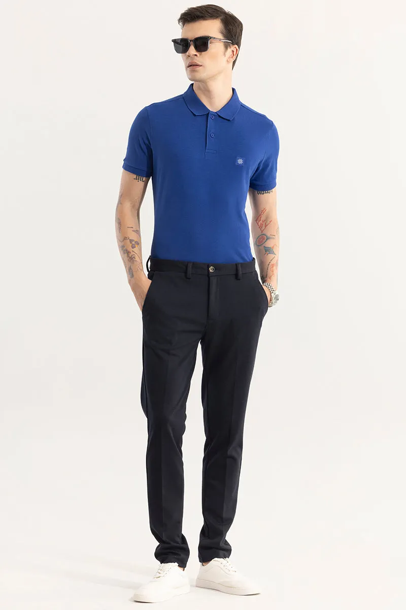 Incise Logo Royal Blue Polo T-Shirt