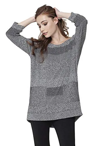 Isle Apparel - Crater, 3/4 Sleeve, Scoop Neck Women's Two Pocket Trendy Sweat Top