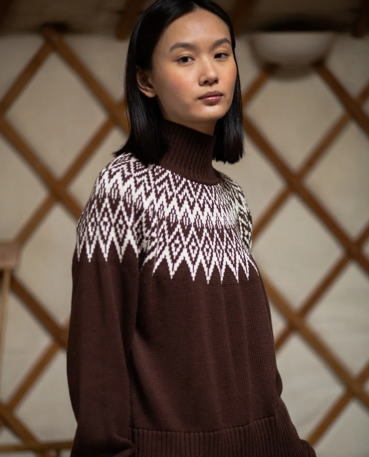 Jillian Organic Cotton Jumper in Walnut