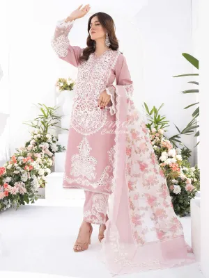 Karma Collection Pink Cotton Embroidered Suit (KC1335)