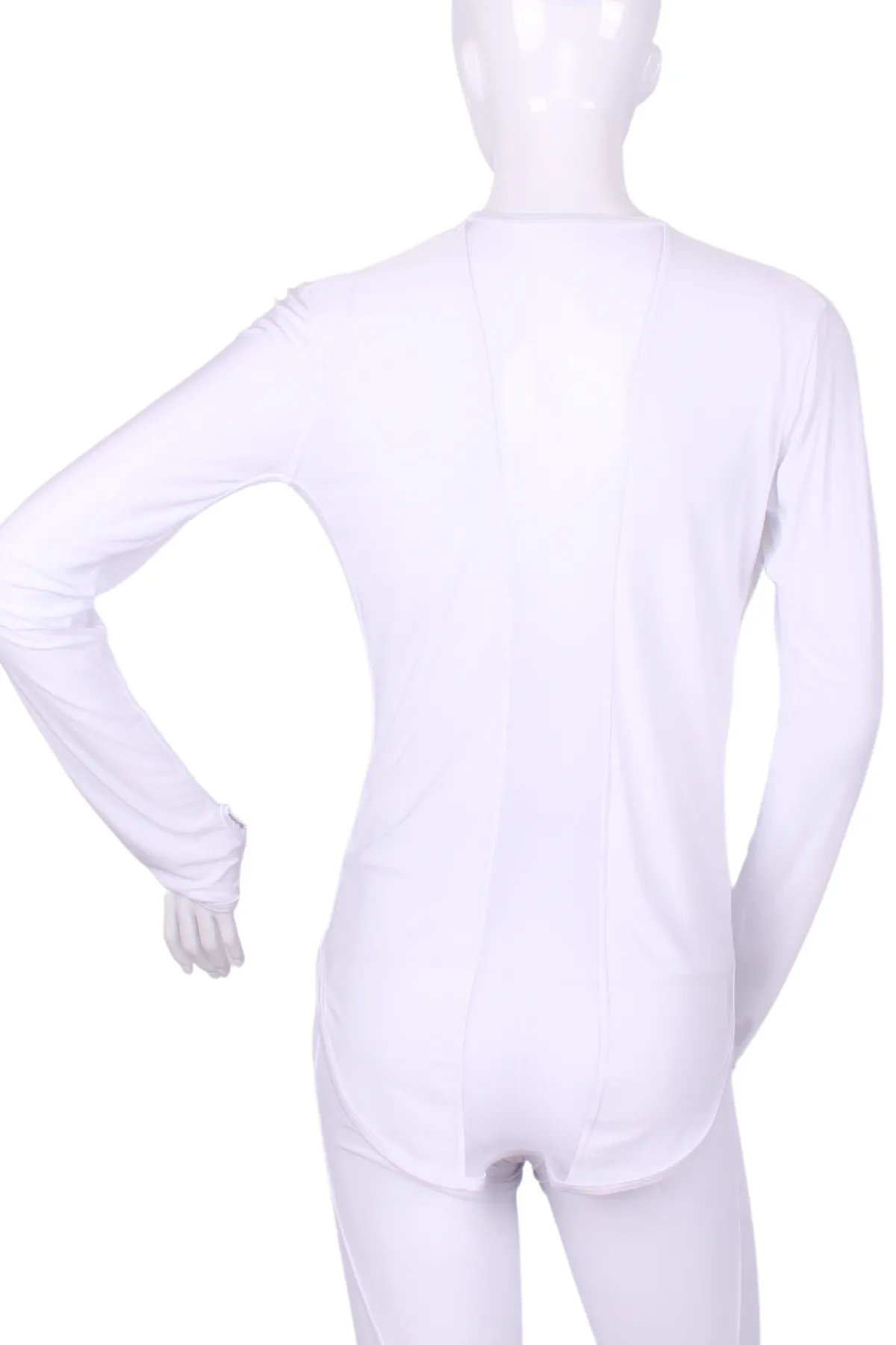 Longer White   White Mesh Long Sleeve Crew Tee