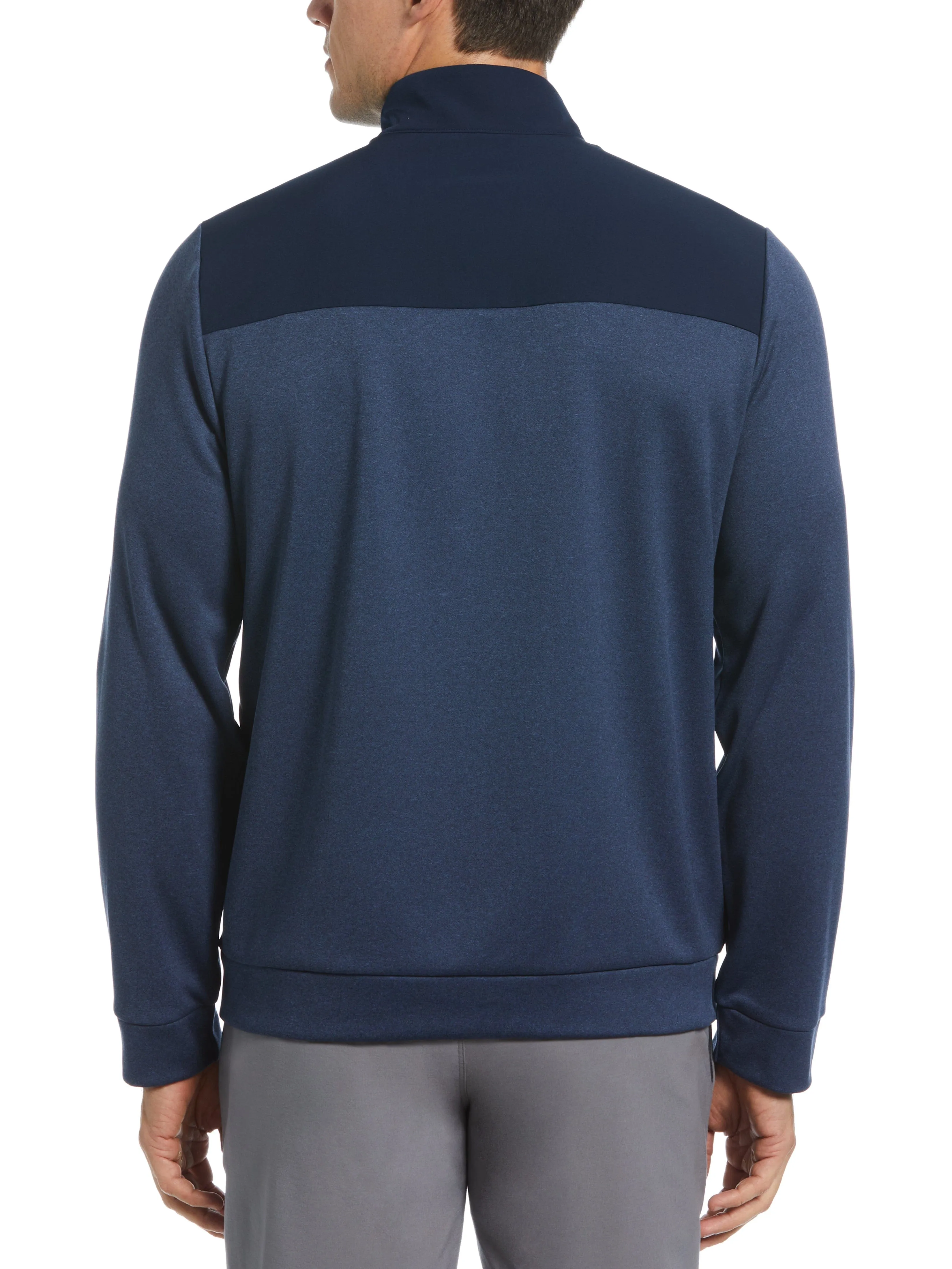 Men's Color Block Fleece Full Zip Jacket