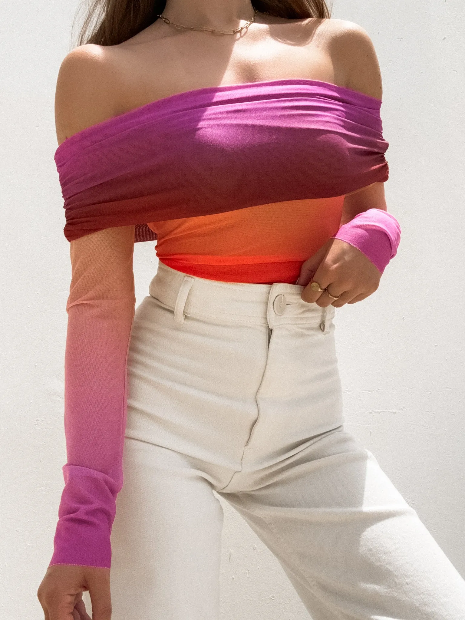 Miami Sunset Mesh Top