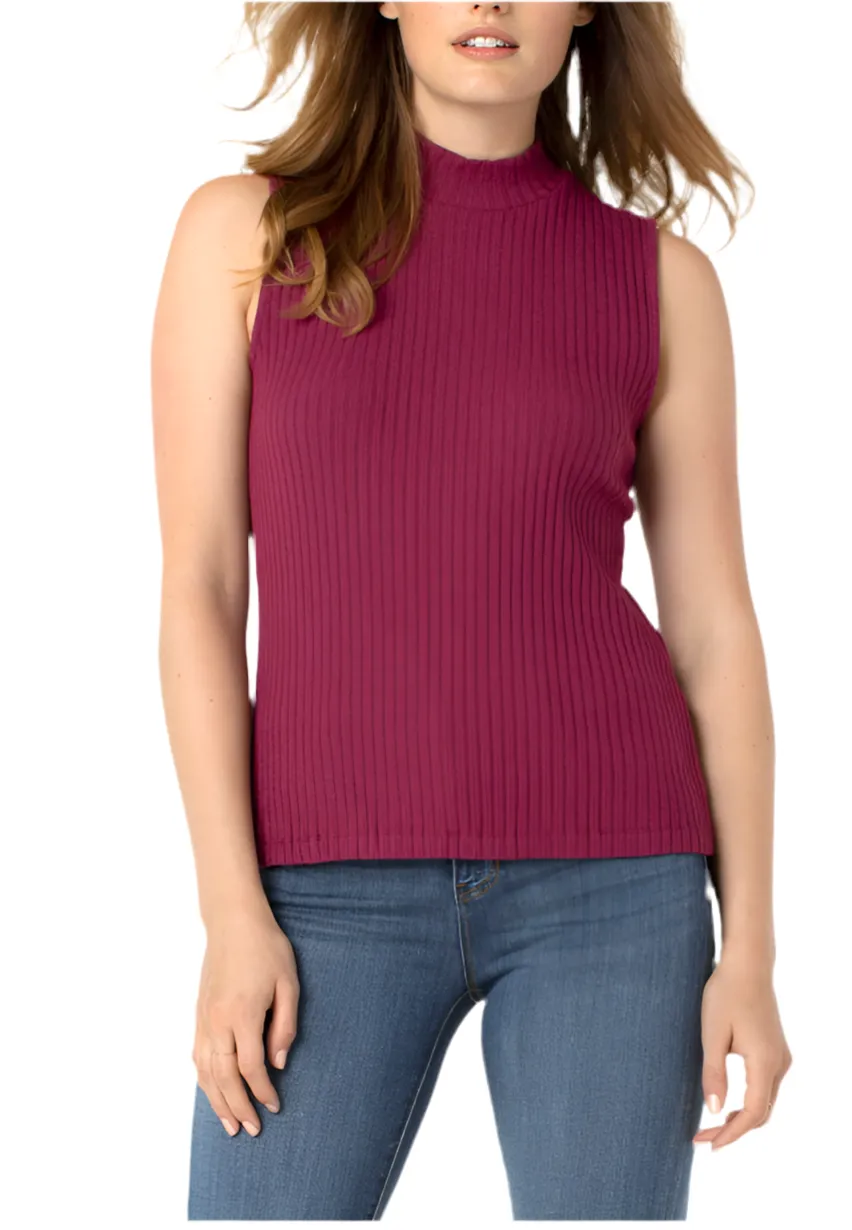 Mock Neck Sleeveless Top