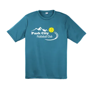 Park City Pickleball Club (White Words) Customizable | Men's Short Sleeve Atheletic Shirt | 100% Polyester