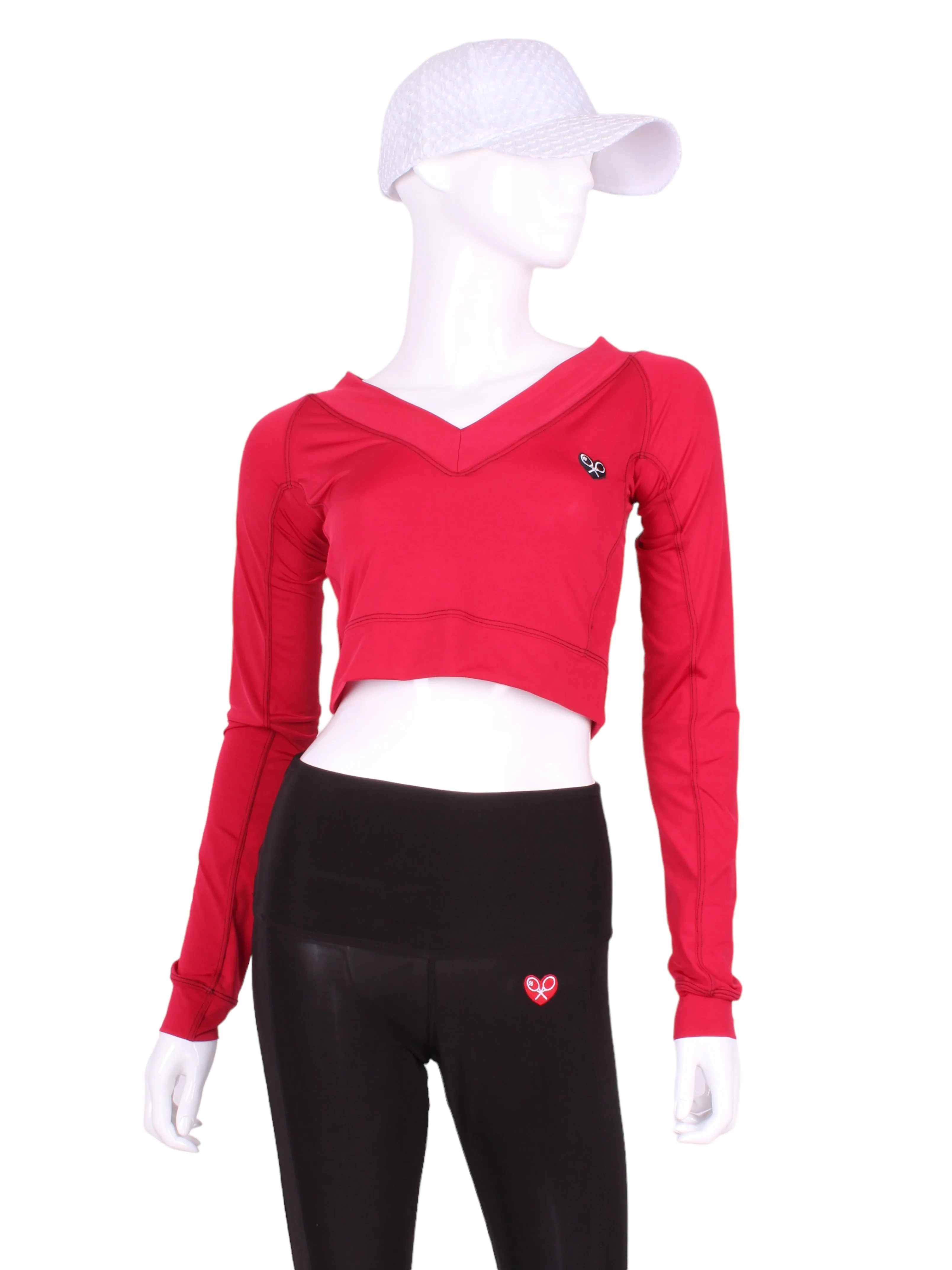 Pinky Red Vee Crop Top