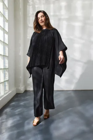 Plus Size Pleated Poncho - Shimmer Woven