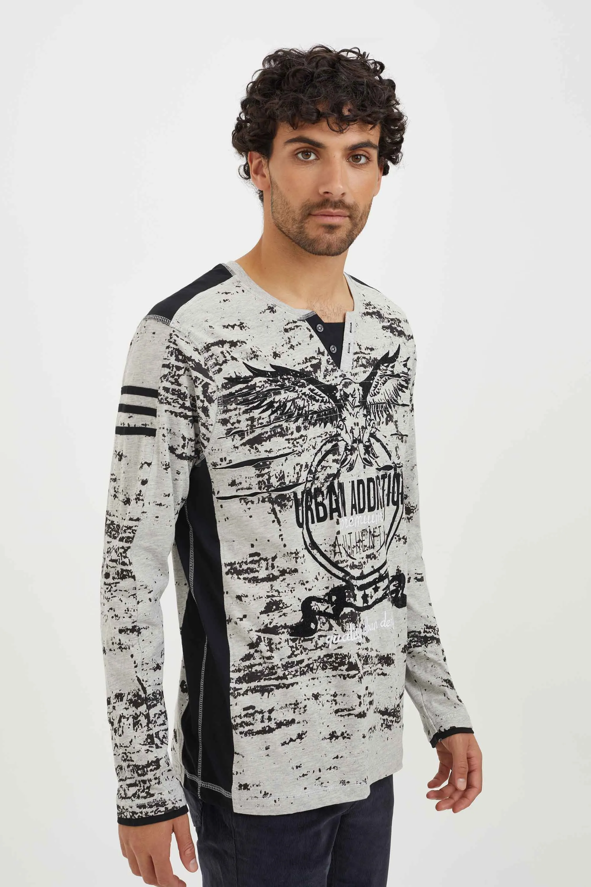 Printed henley Zander T-shirt