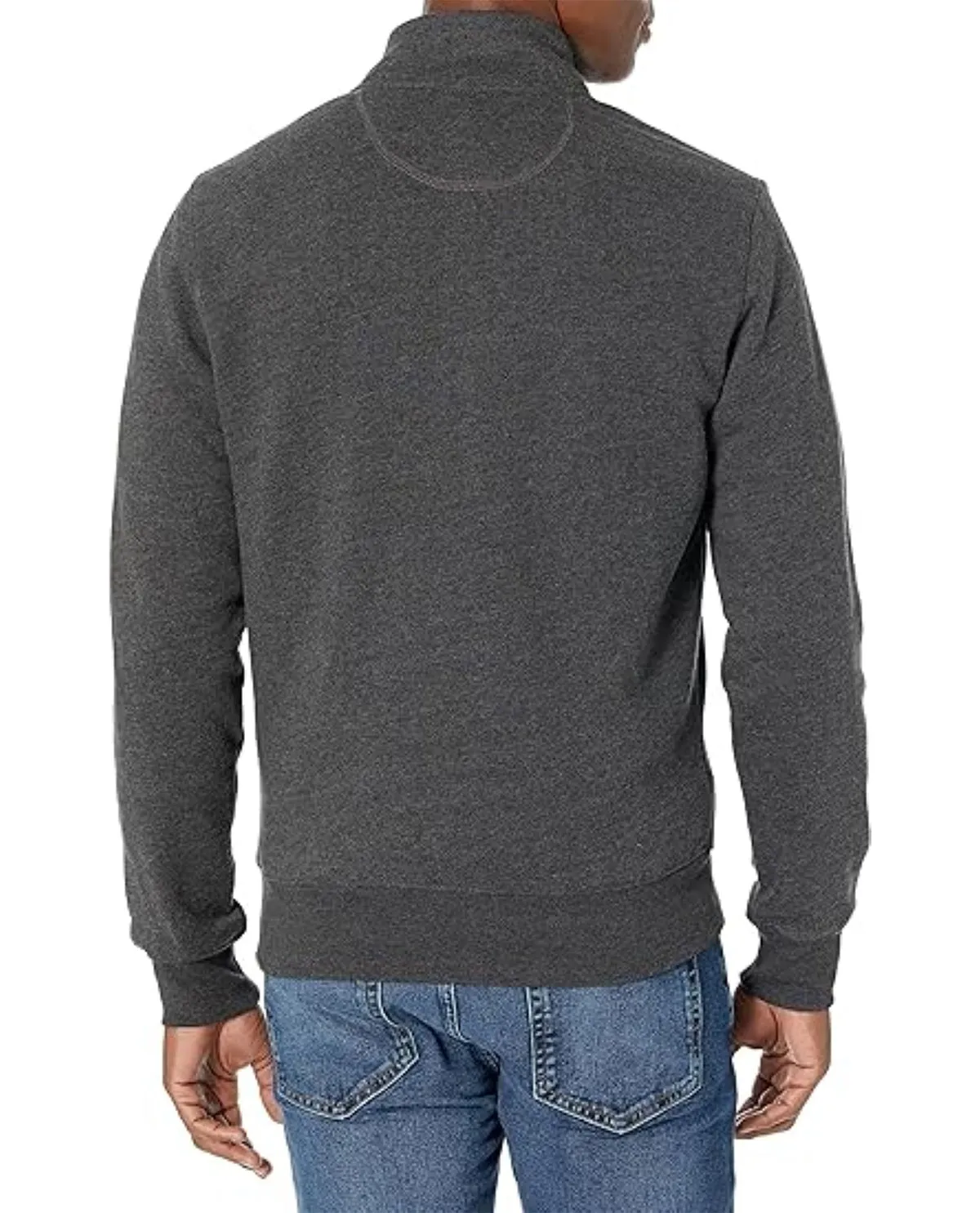 Real Essentials Men's Full Zip Mock Neck Sweatshirt